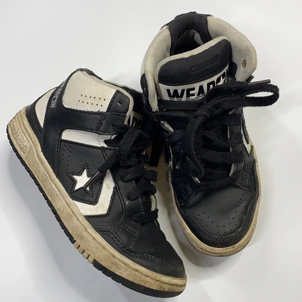 CONVERSE X John VARVATOS JV WEAPON MID HI LEATHER Sneaker Black Youth Size 13